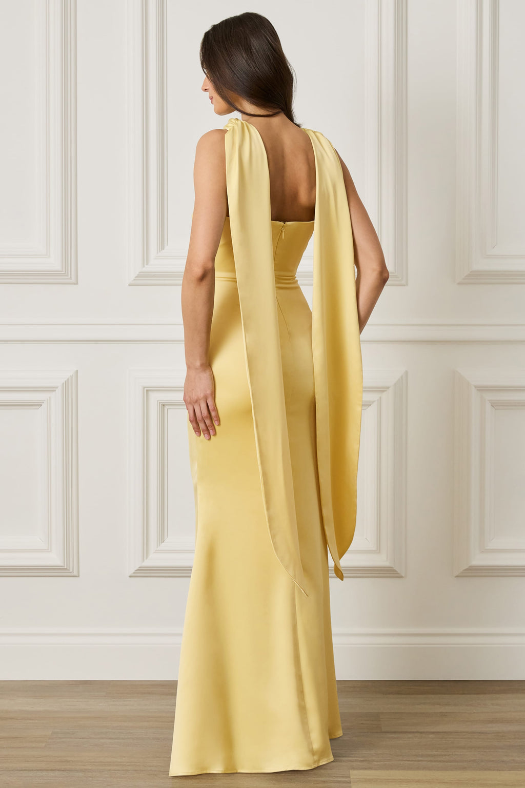 LIORA Scarf Detail Maxi Dress In Yellow