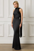 LIORA Scarf Detail Maxi Dress In Black
