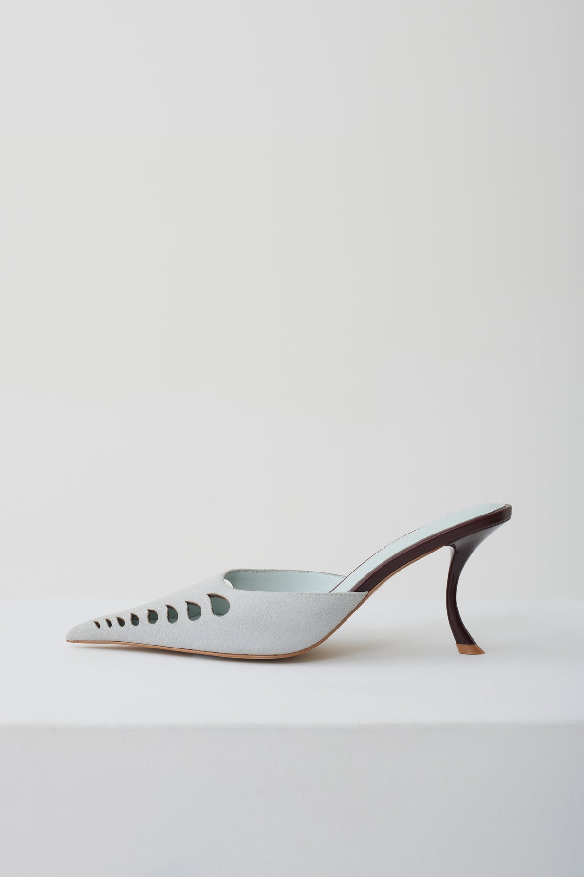 Maddi Pointed Heel - Pale Blue & Burgundy
