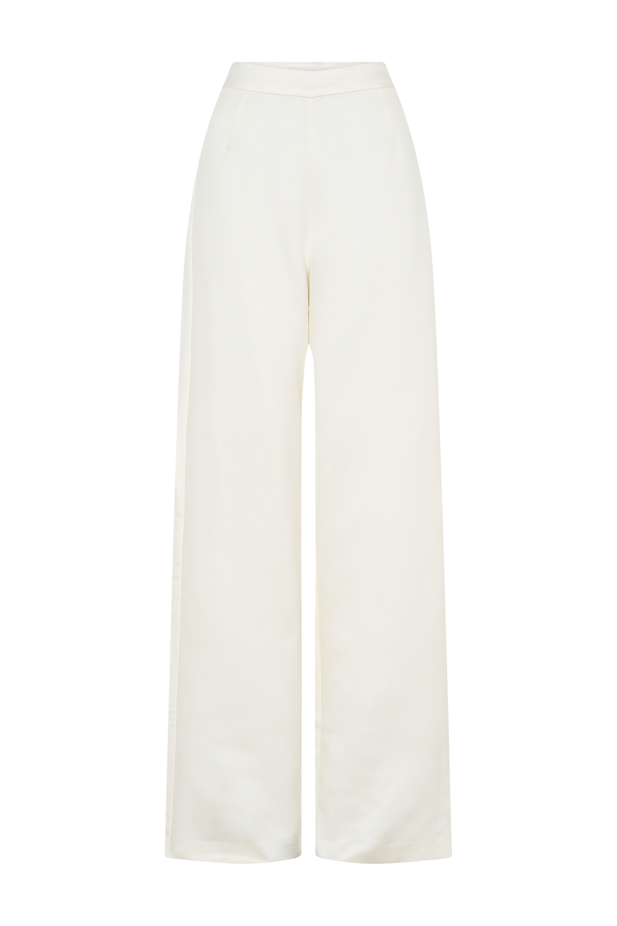 Ada Satin Straight Leg Pant - Ivory