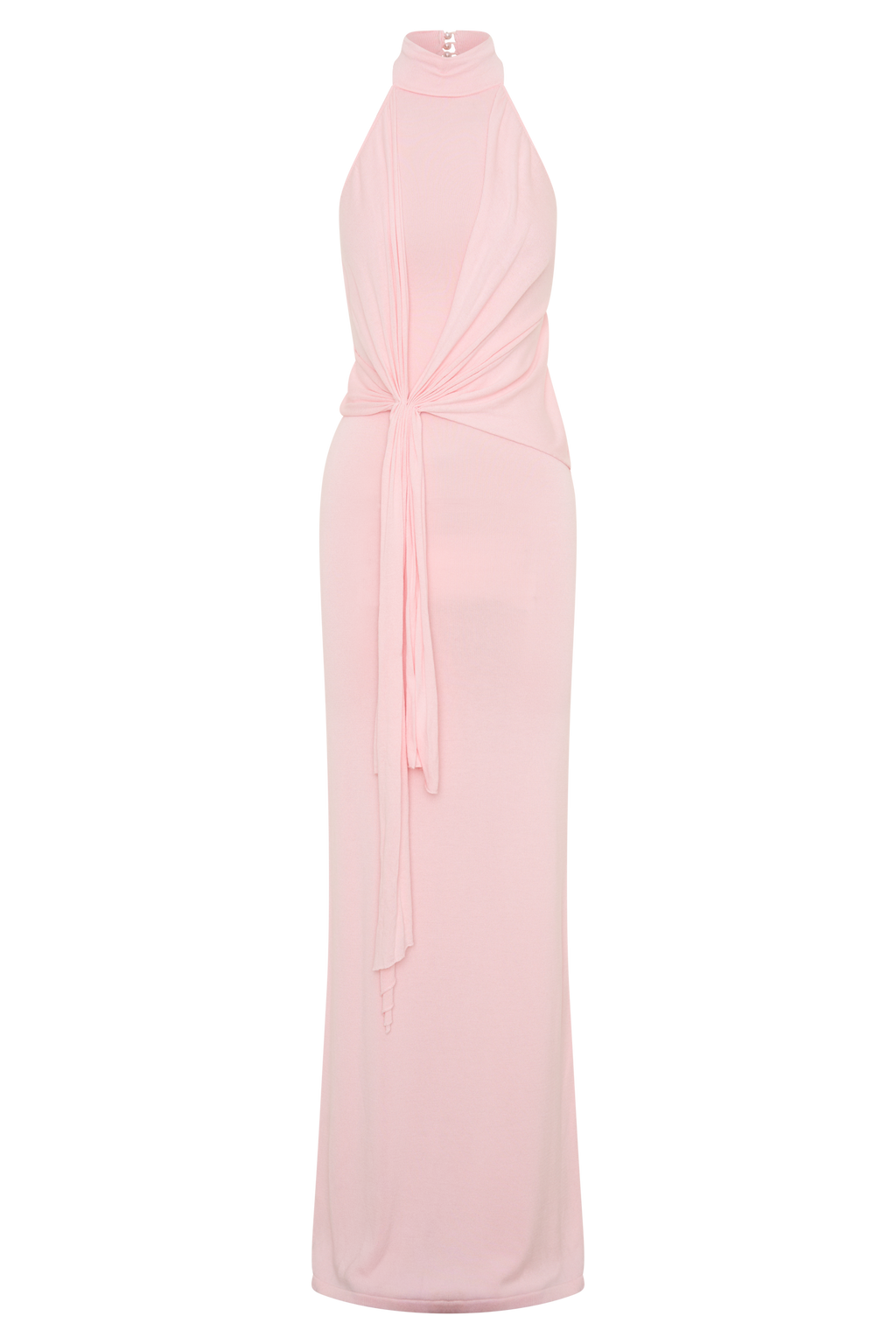 Cindylou Halter Knit Maxi Dress - Baby Pink