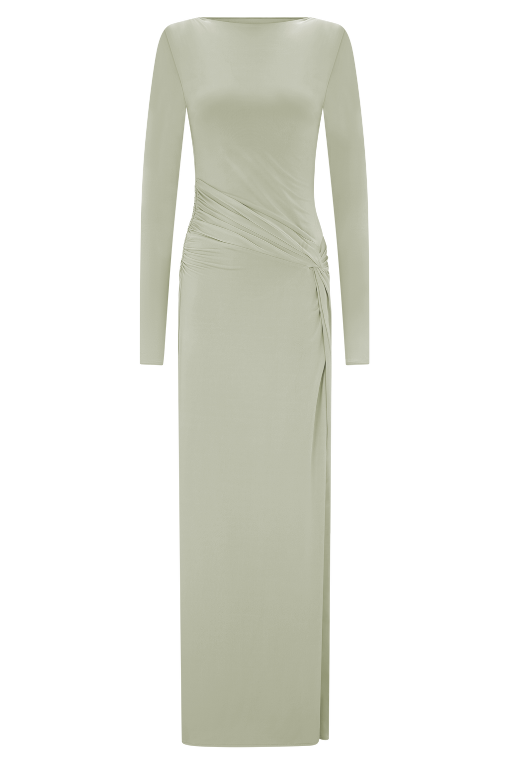 Deanna Long Sleeve Gathered Maxi Dress - Sage