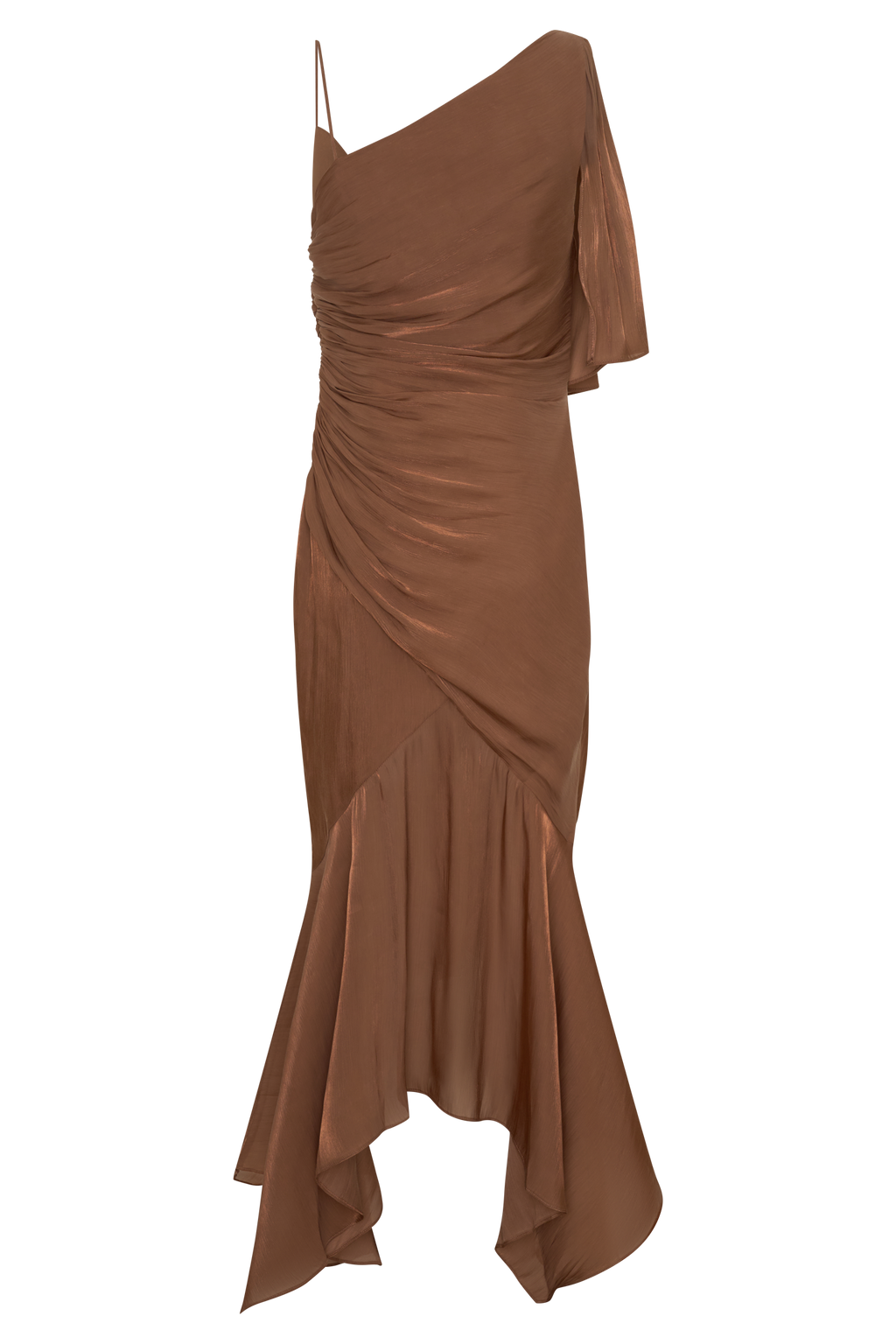 Edith Draped Maxi Dress - Cognac