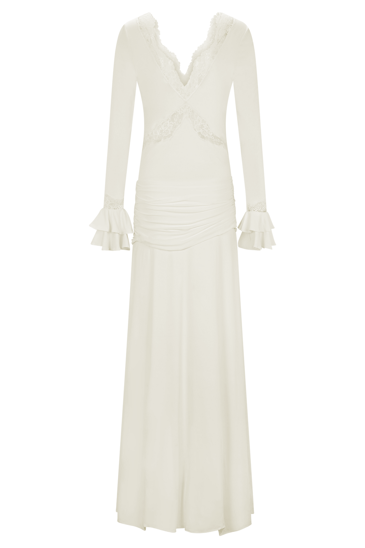Electra Slinky Lace Maxi Dress - Ivory