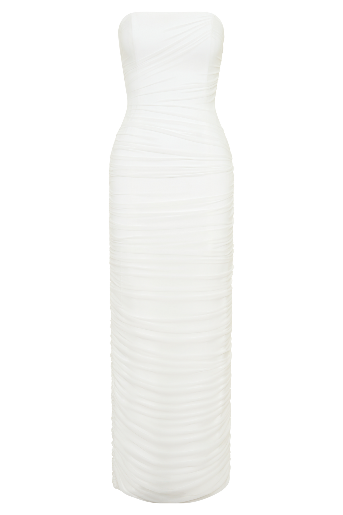 Jianna Strapless Mesh Maxi Dress - Ivory