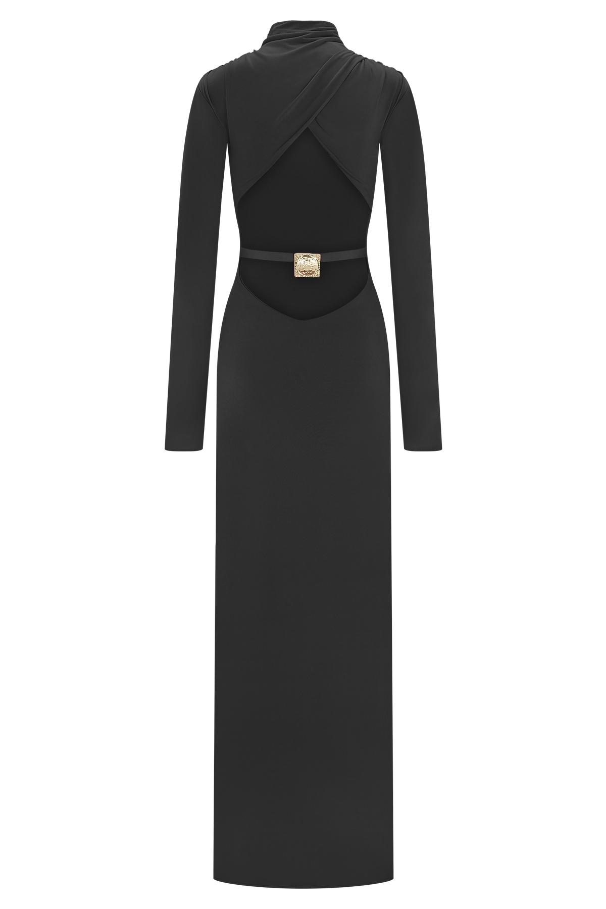 Kiyah Slinky Cut Out Maxi Dress - Black