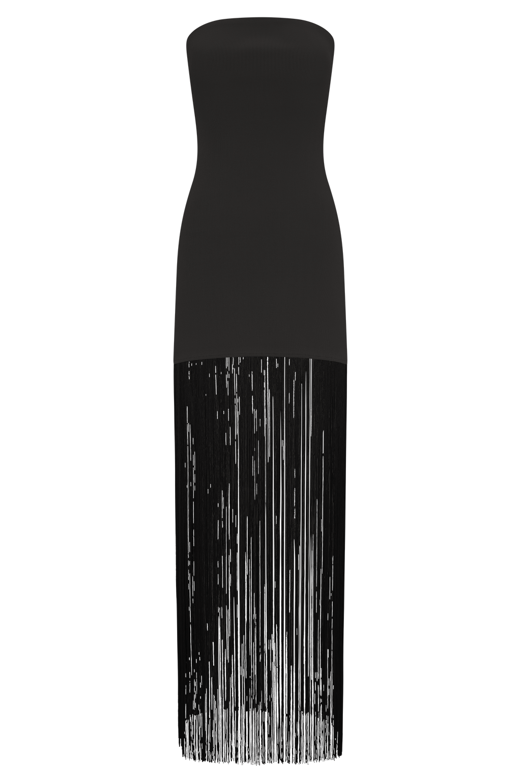 Koah Fringe Bandage Knit Maxi Dress - Black