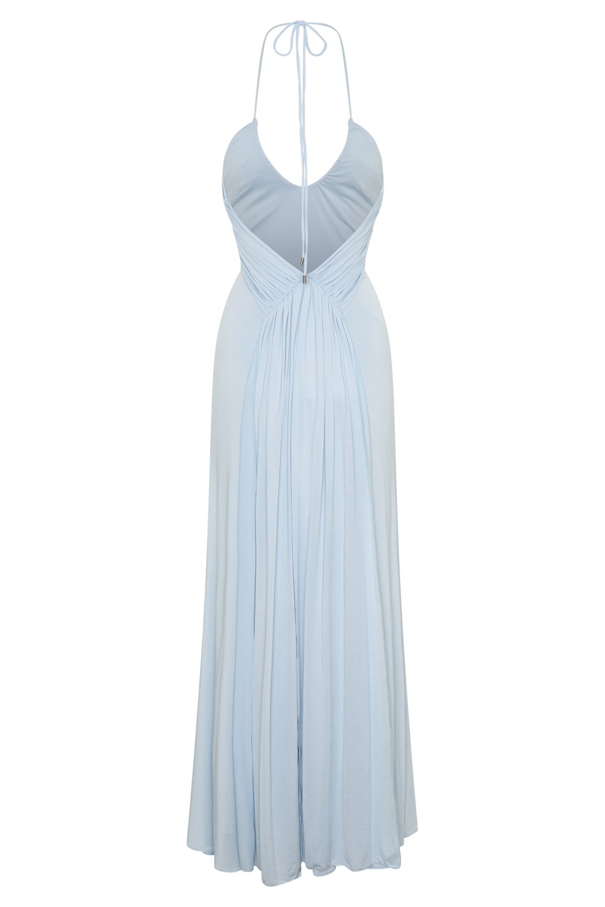 Maely Gathered Slinky Maxi Dress - Pale Blue