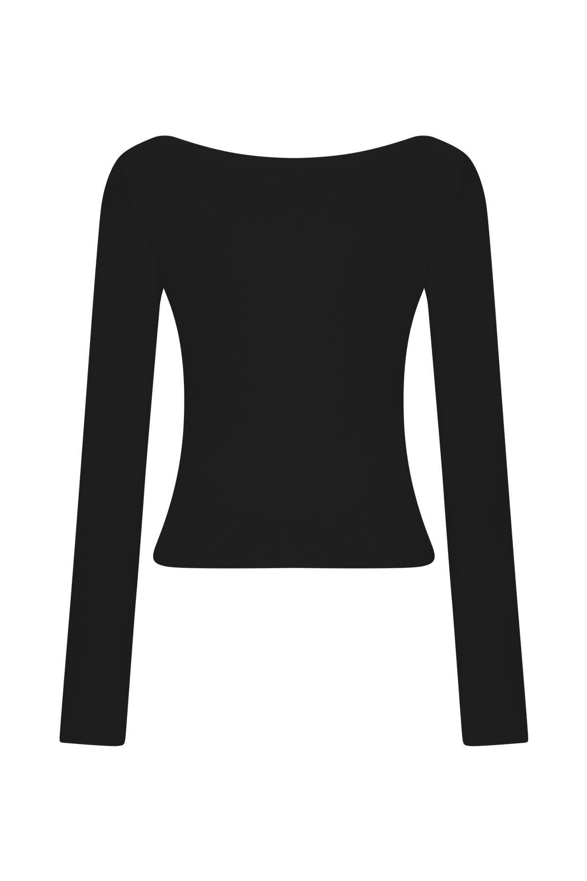 Paedyn Merino Wool Ribbed Long Sleeve Top - Black