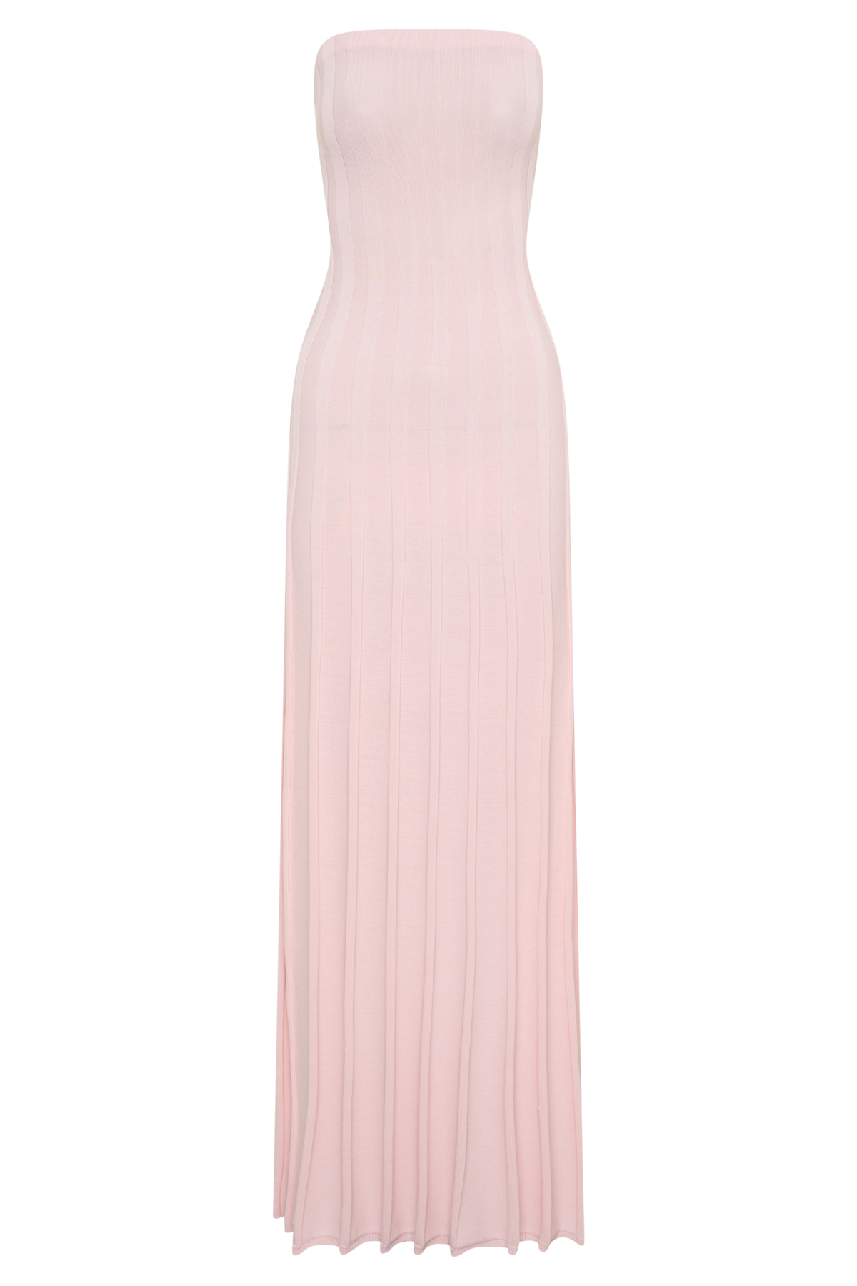 Pia Ribbed Strapless Maxi Dress - Baby Pink