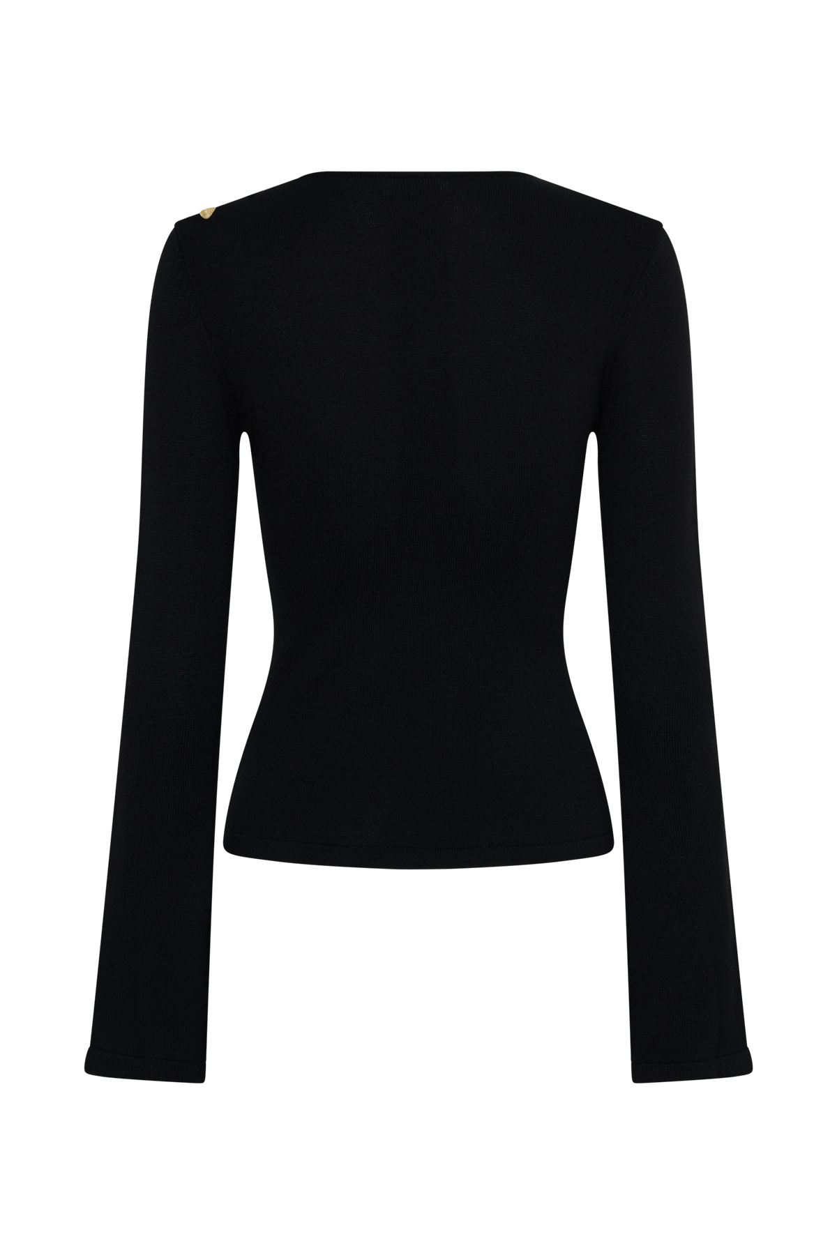 Ricky Knit Long Sleeve Longline Top - Black