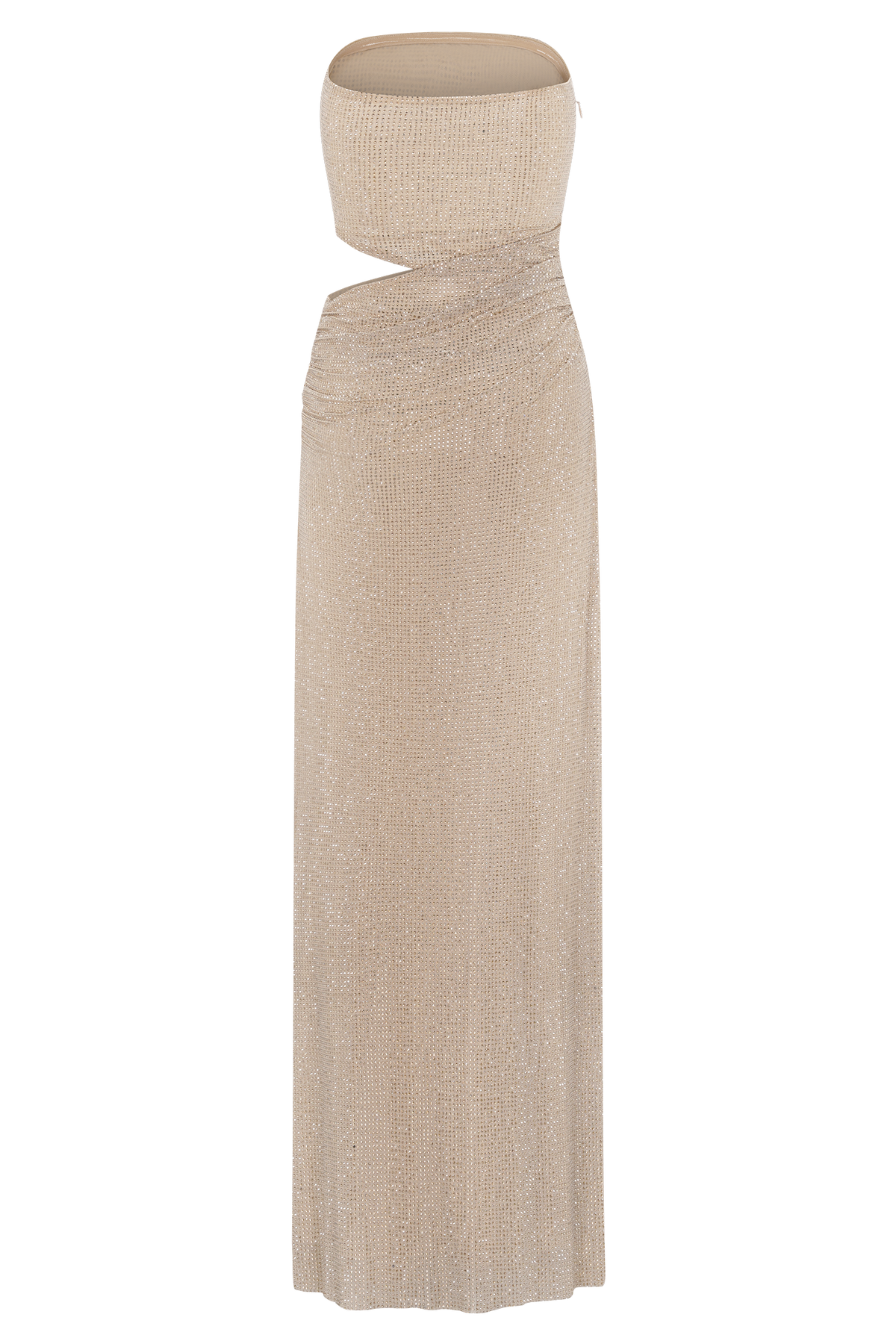 Starla Strapless Diamante Maxi Dress - Gold