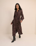 Brown Leopard Print Brooklyn Shirt Midi Dress