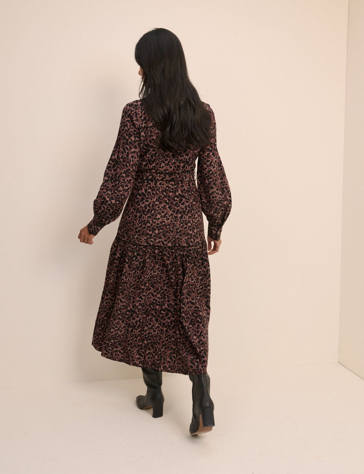 Brown Leopard Print Brooklyn Shirt Midi Dress