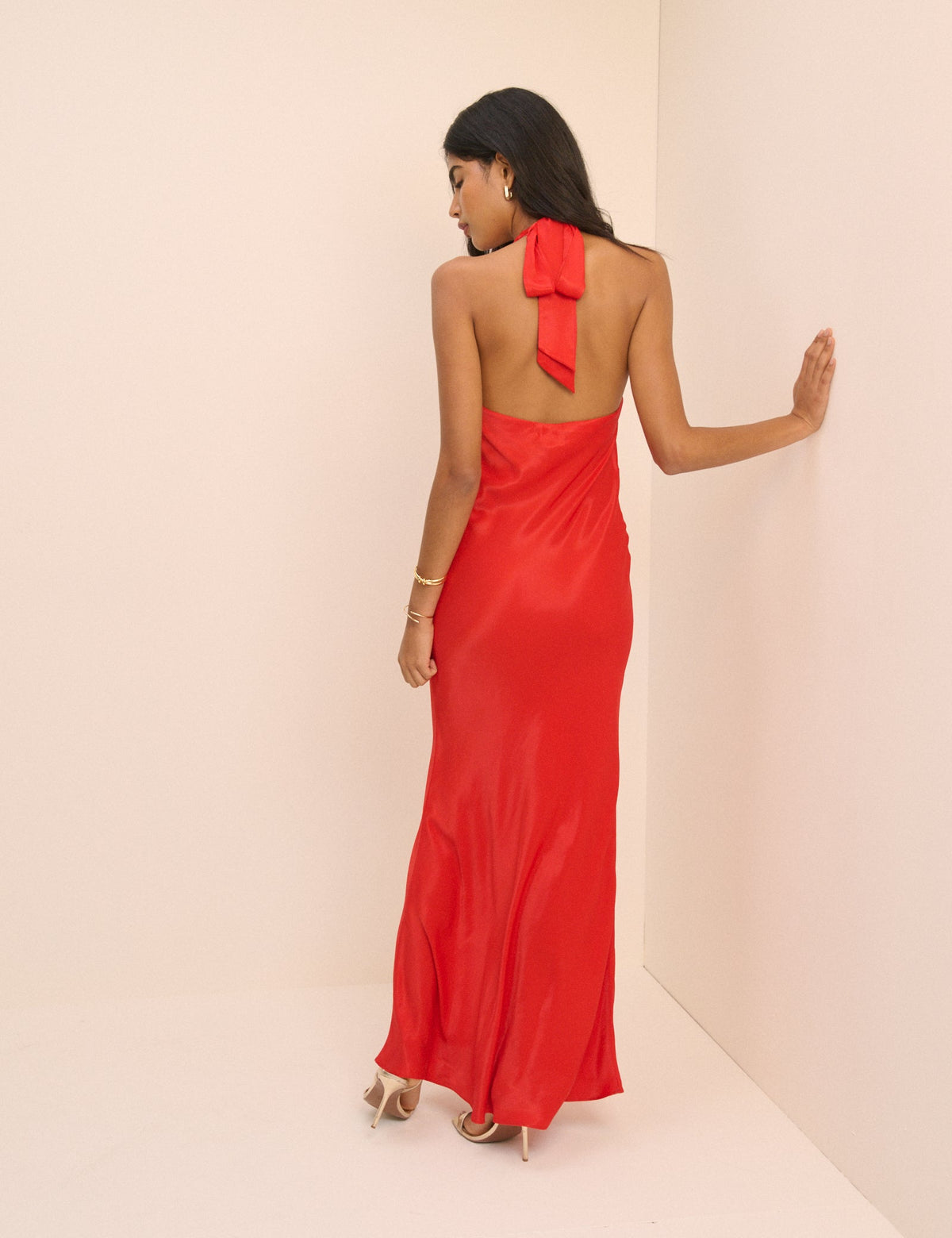 Red Cali Halterneck Maxi Dress