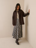Brown Cord Detail Barn Jacket
