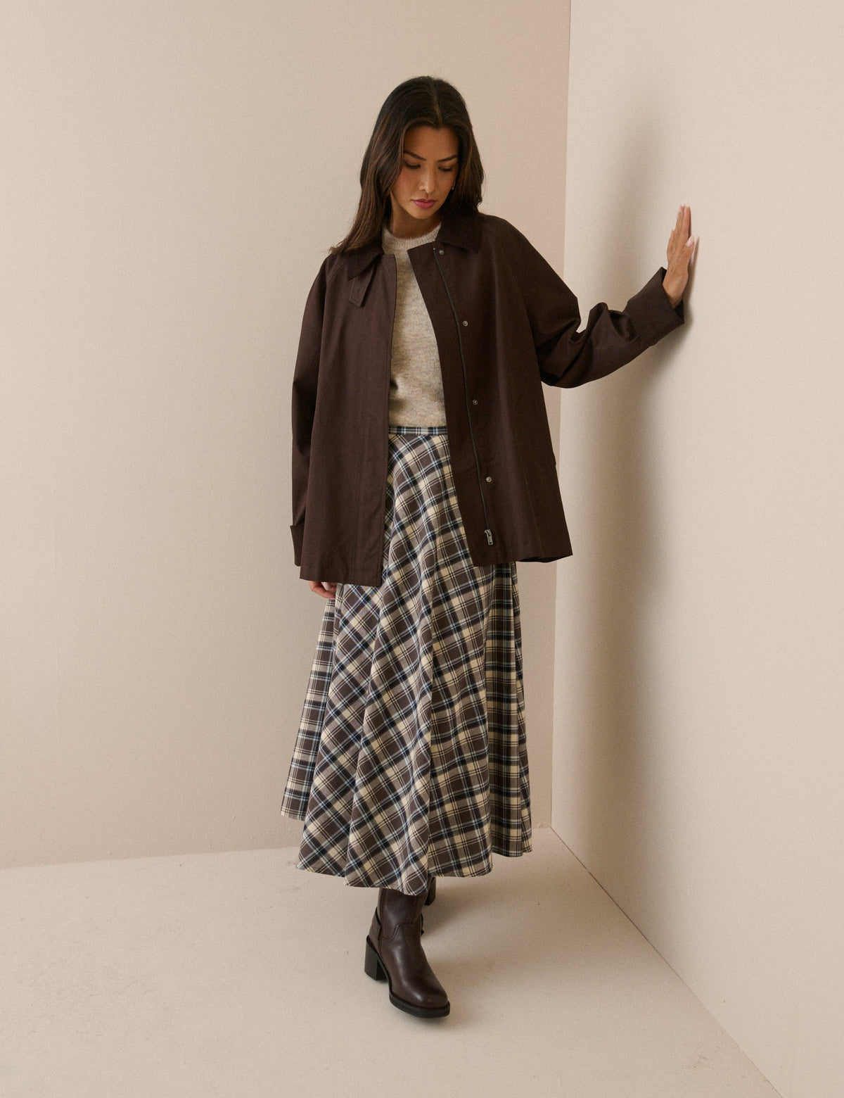 Brown Cord Detail Barn Jacket