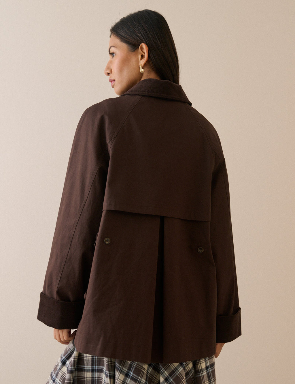 Brown Cord Detail Barn Jacket