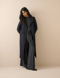 Navy Wool-Blend Coat