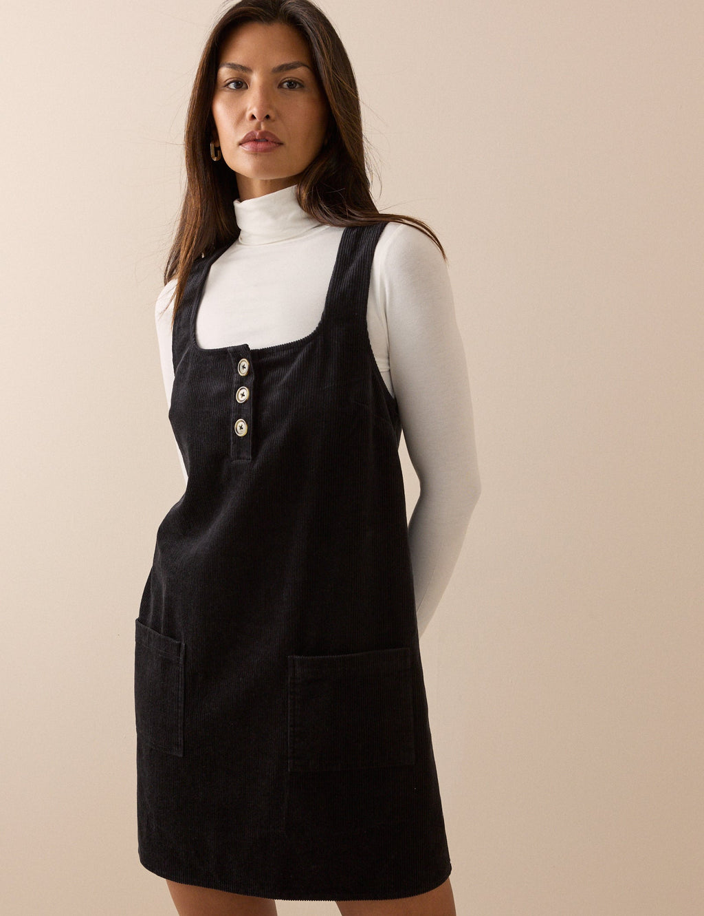 Black Cord Lacey Mini Shift Dress