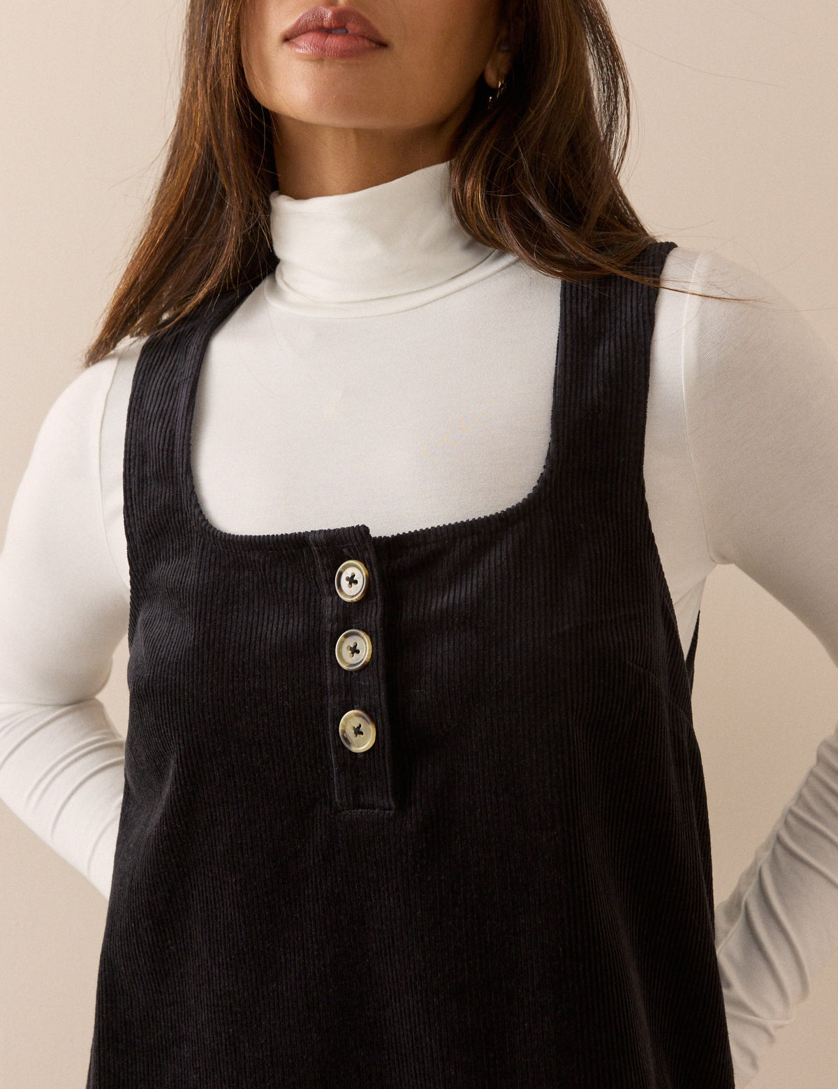 Black Cord Lacey Mini Shift Dress