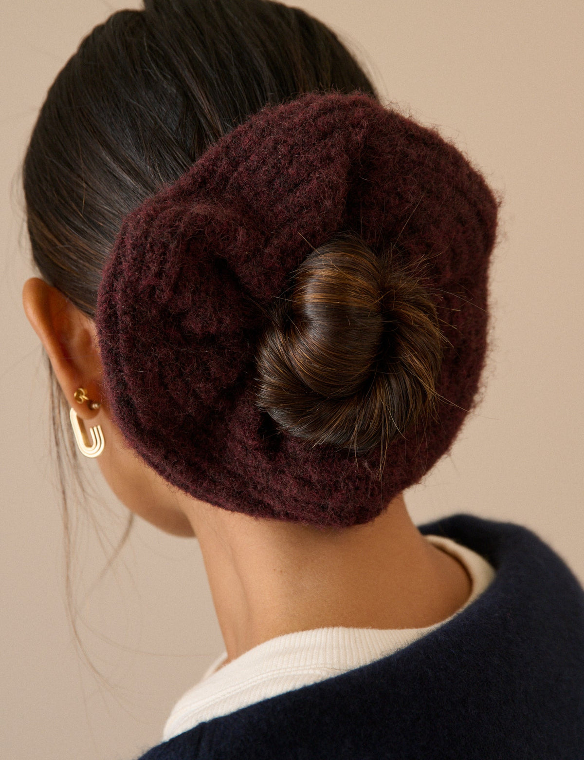 Burgundy Oversized Ribbed Scrunchie