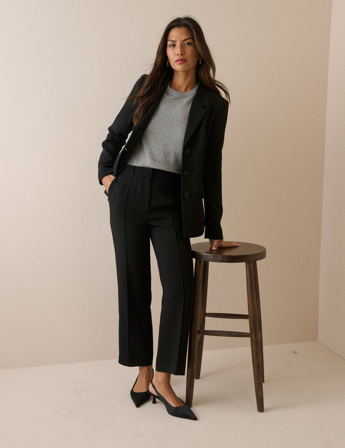 Black Cigarette Crepe Marnie Trousers