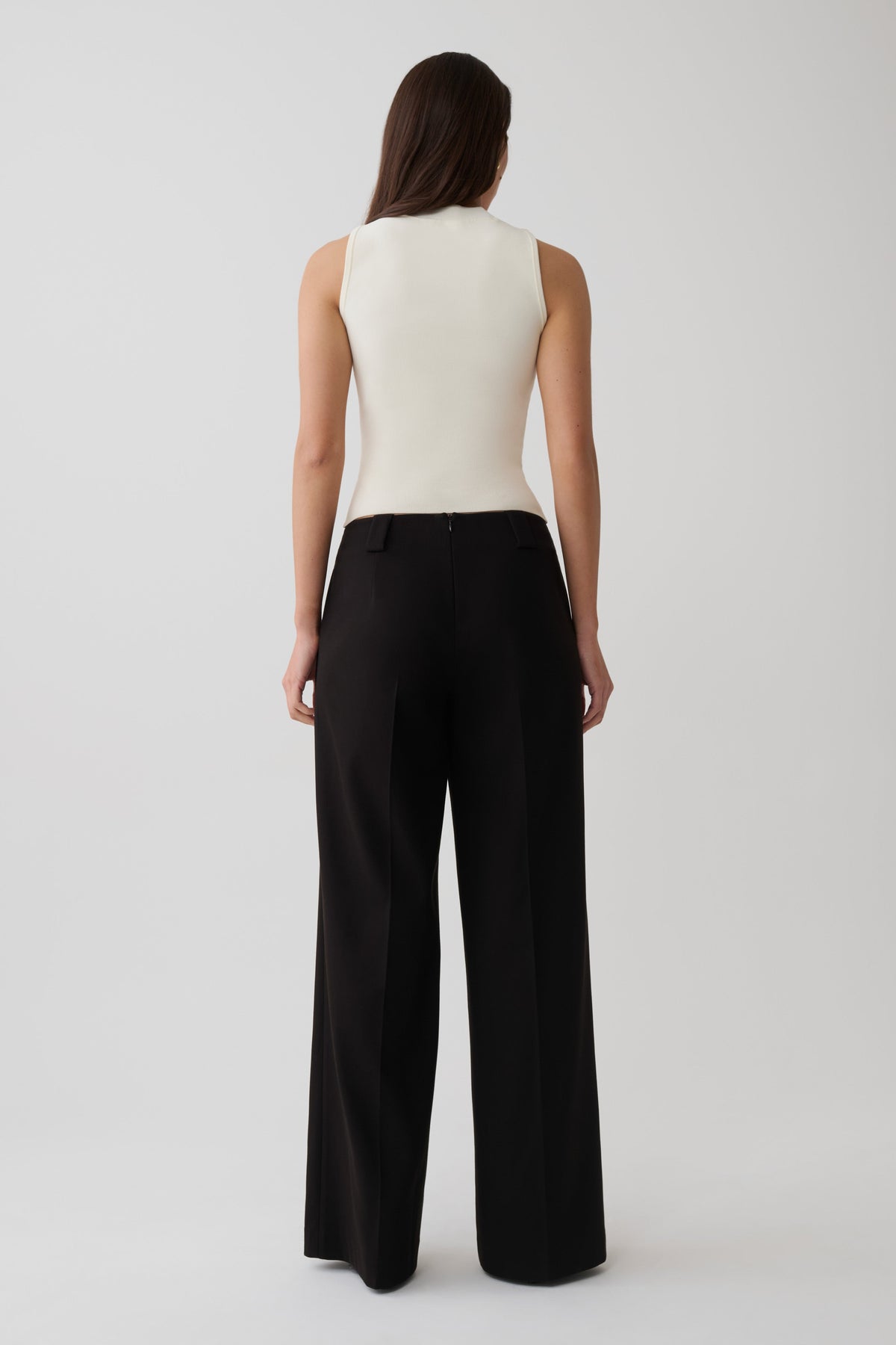 Katherine Suiting Straight Leg Pants - Black