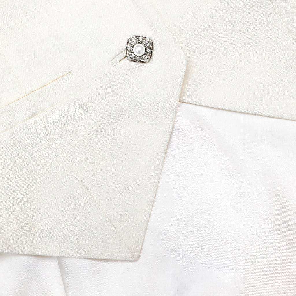 Cream Linen Blend Satin Midi Dress