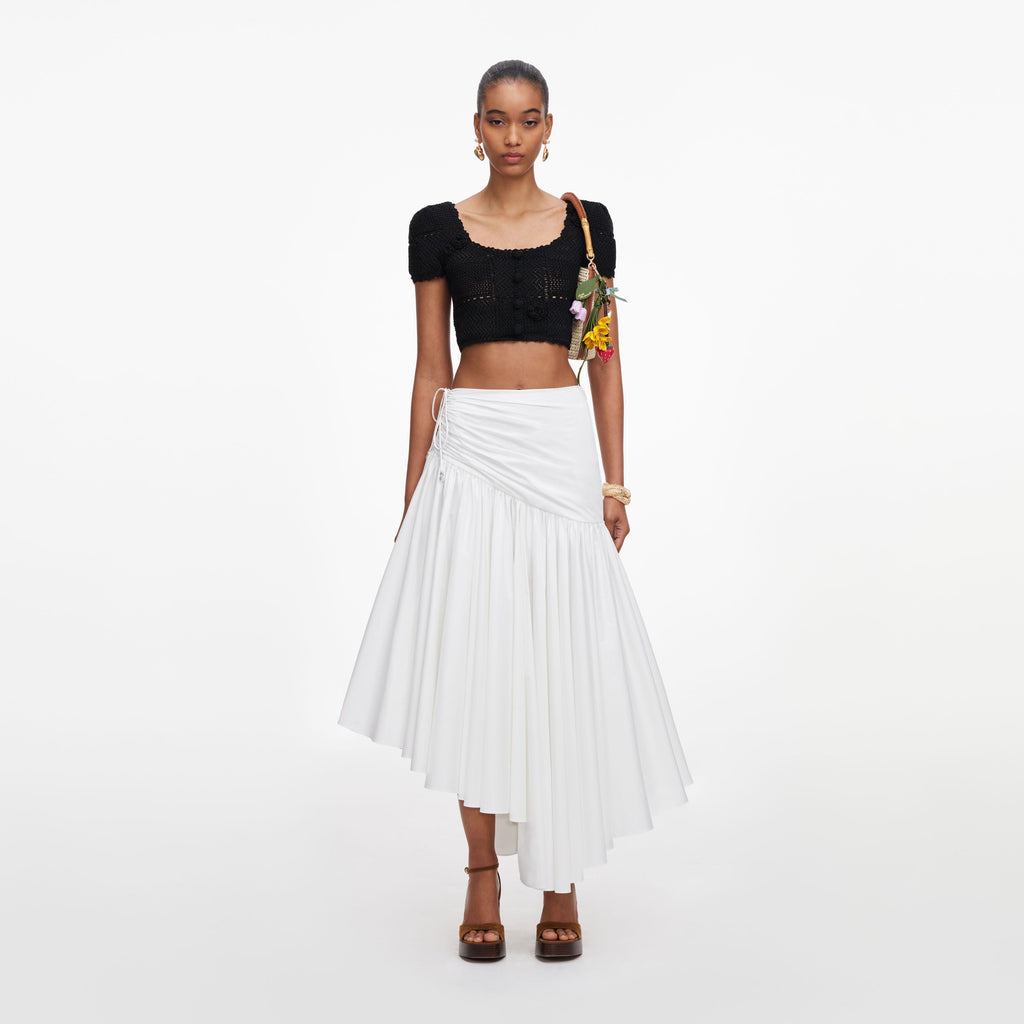 Black Crochet Knit Crop Top
