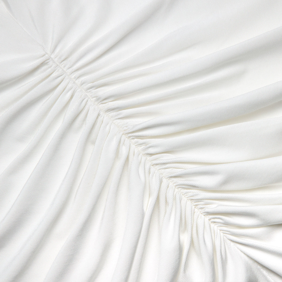 White Jersey Ruched Maxi Dress