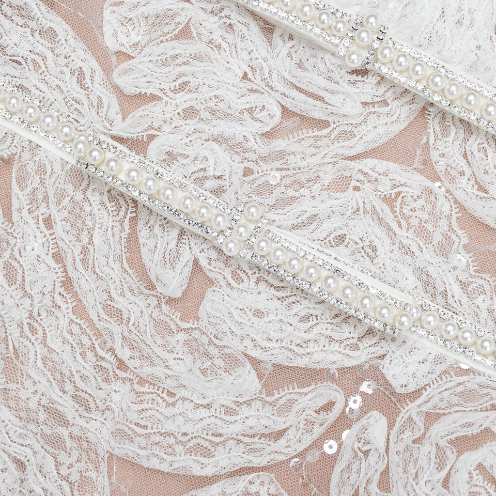 White Tulle Lace Mini Dress
