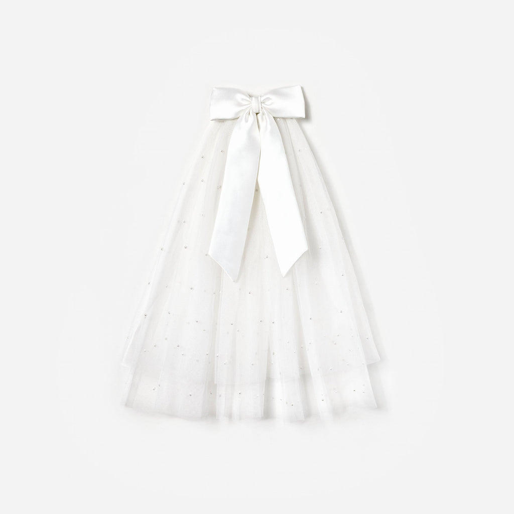Satin Bow Embellished Veil