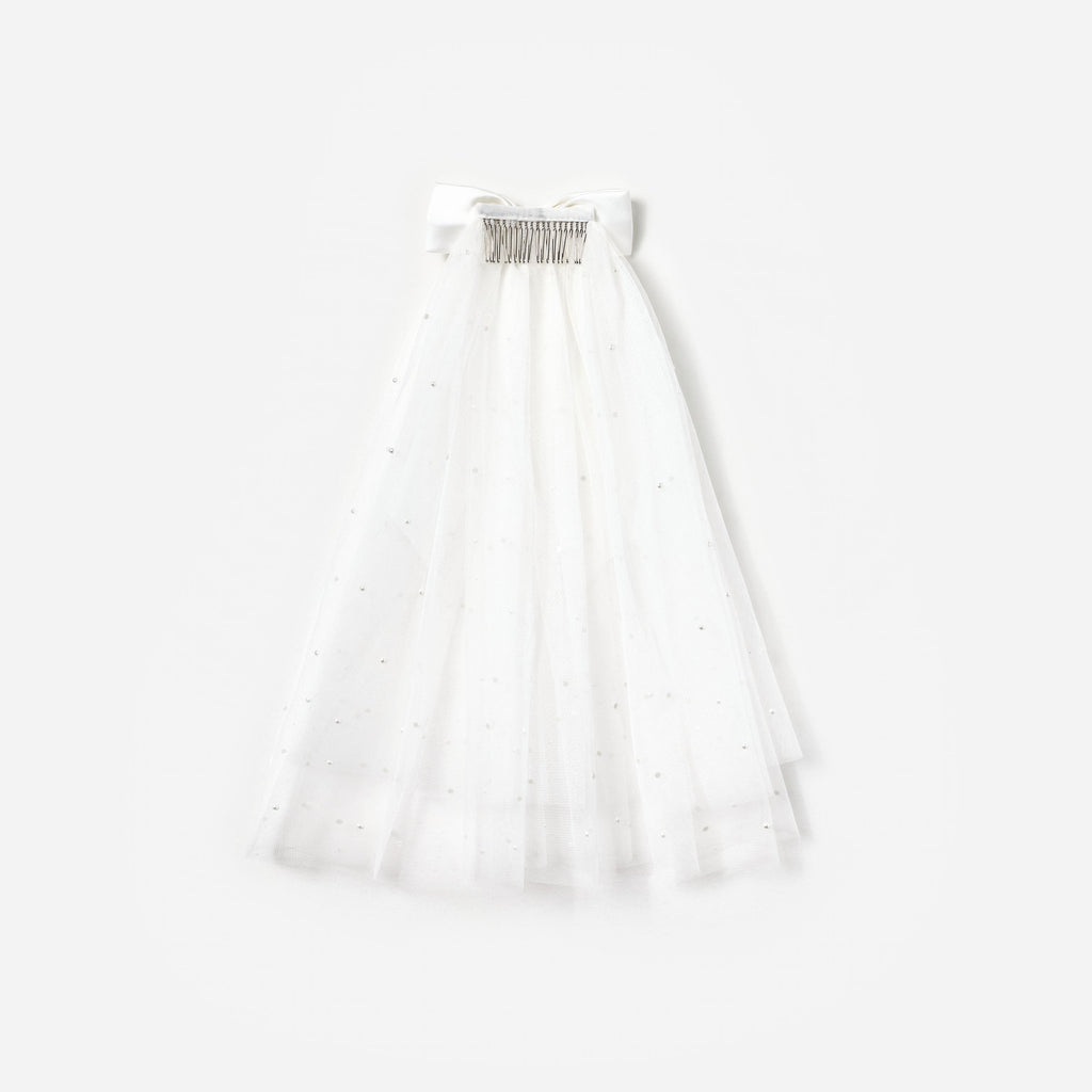 Satin Bow Embellished Veil