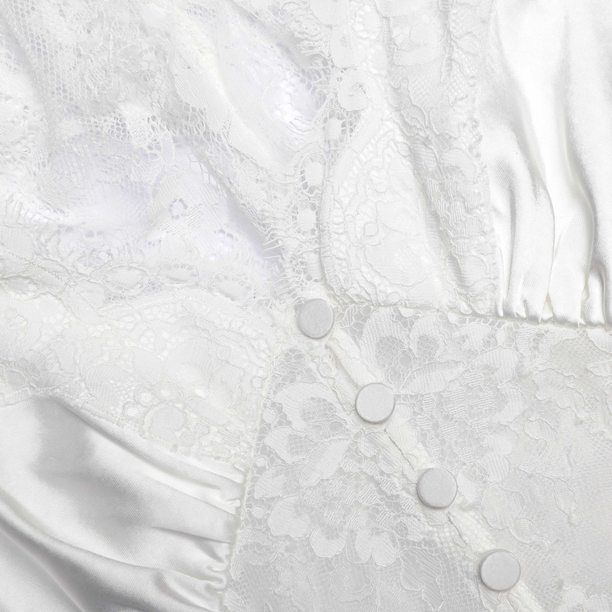White Fine Lace Satin Maxi Dress