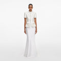 White Sequin Tailored Maxi Dress