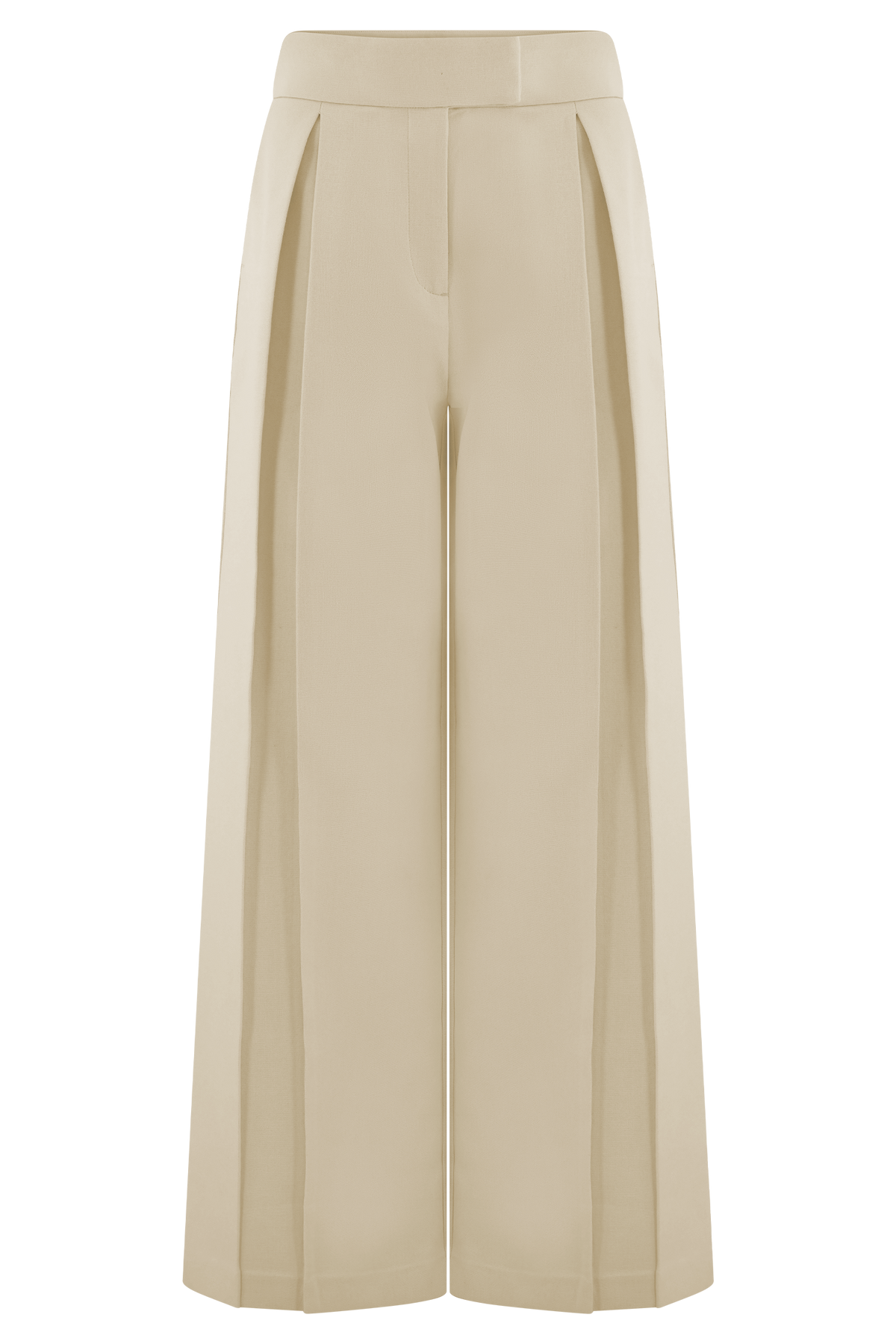 Raya Mid Rise Wide Leg Linen Pant - Natural Beige