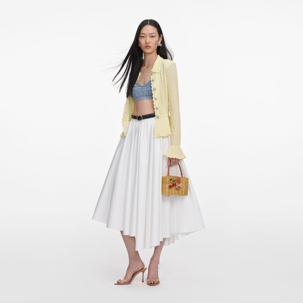 Yellow Pointelle Cardigan