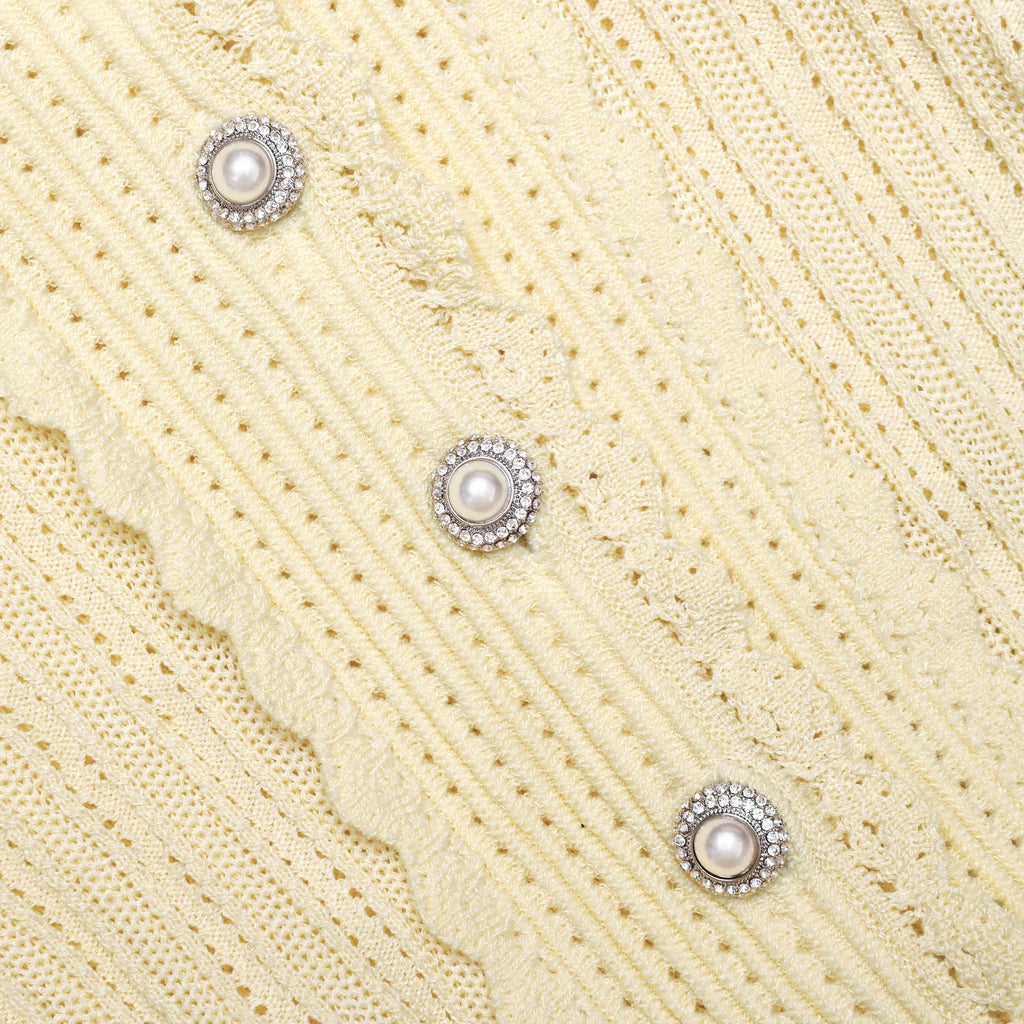 Yellow Pointelle Cardigan