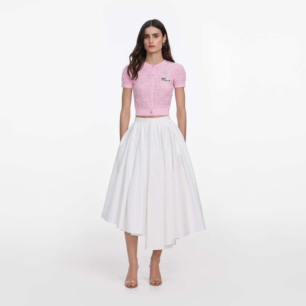 Pink Pointelle Knit Top
