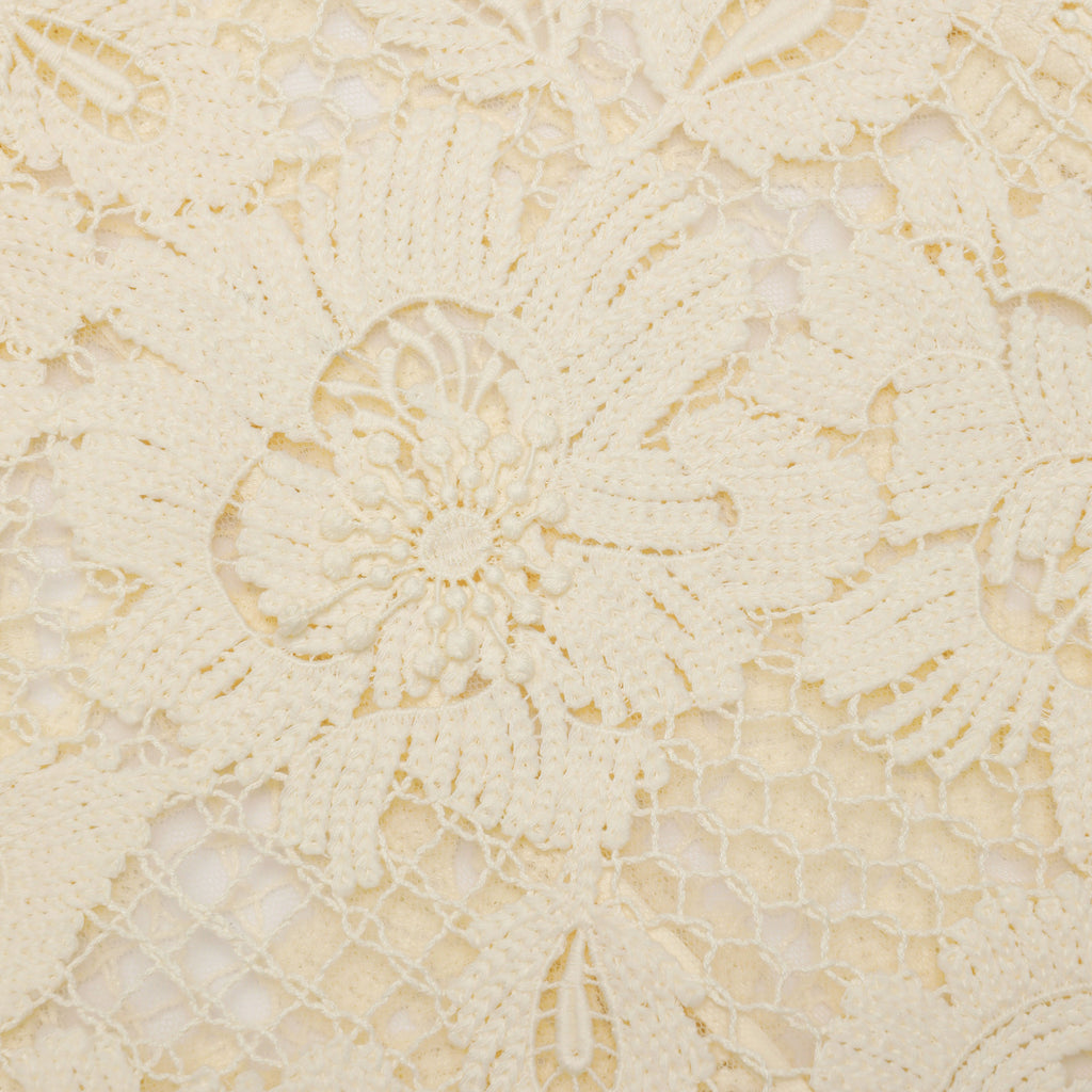 Yellow Crochet Lace Midi Dress