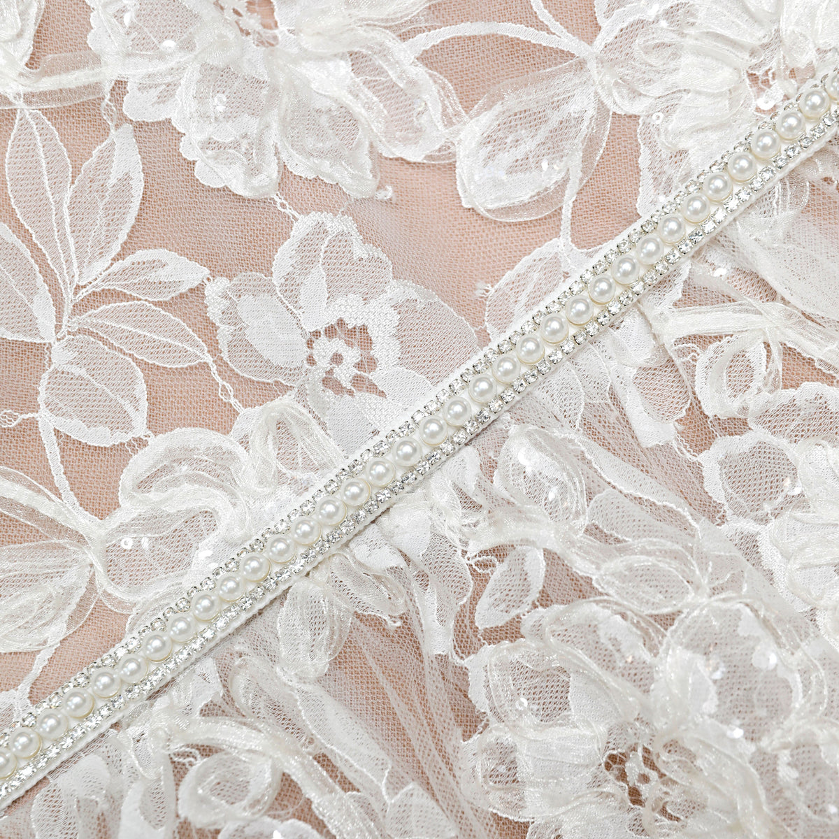 White Sequin Lace Tiered Maxi Dress