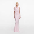 Pink Crepe Halter Neck Maxi Dress