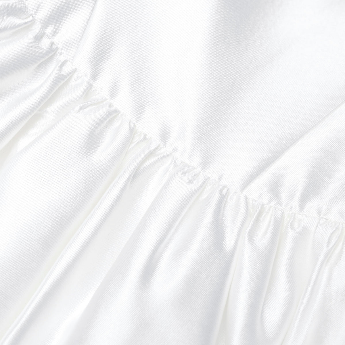 White Taffeta Strapless Midi Dress