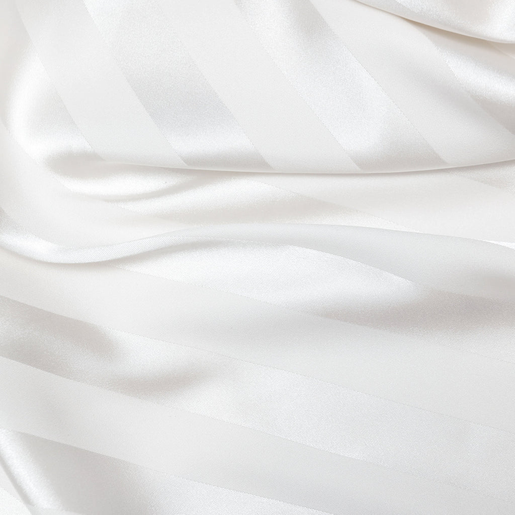 Cream Satin Striped Maxi Dress