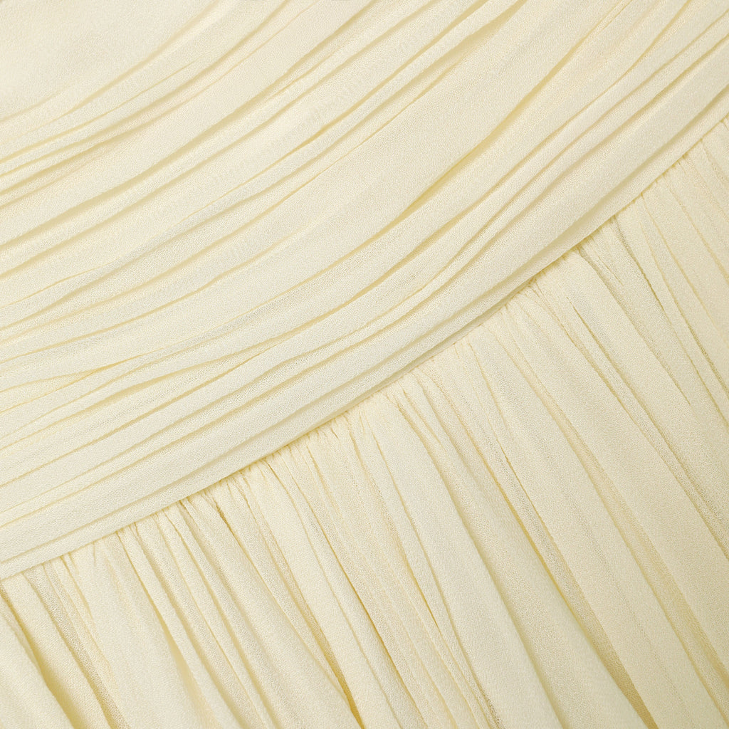 Yellow Georgette Scarf Midi Dress