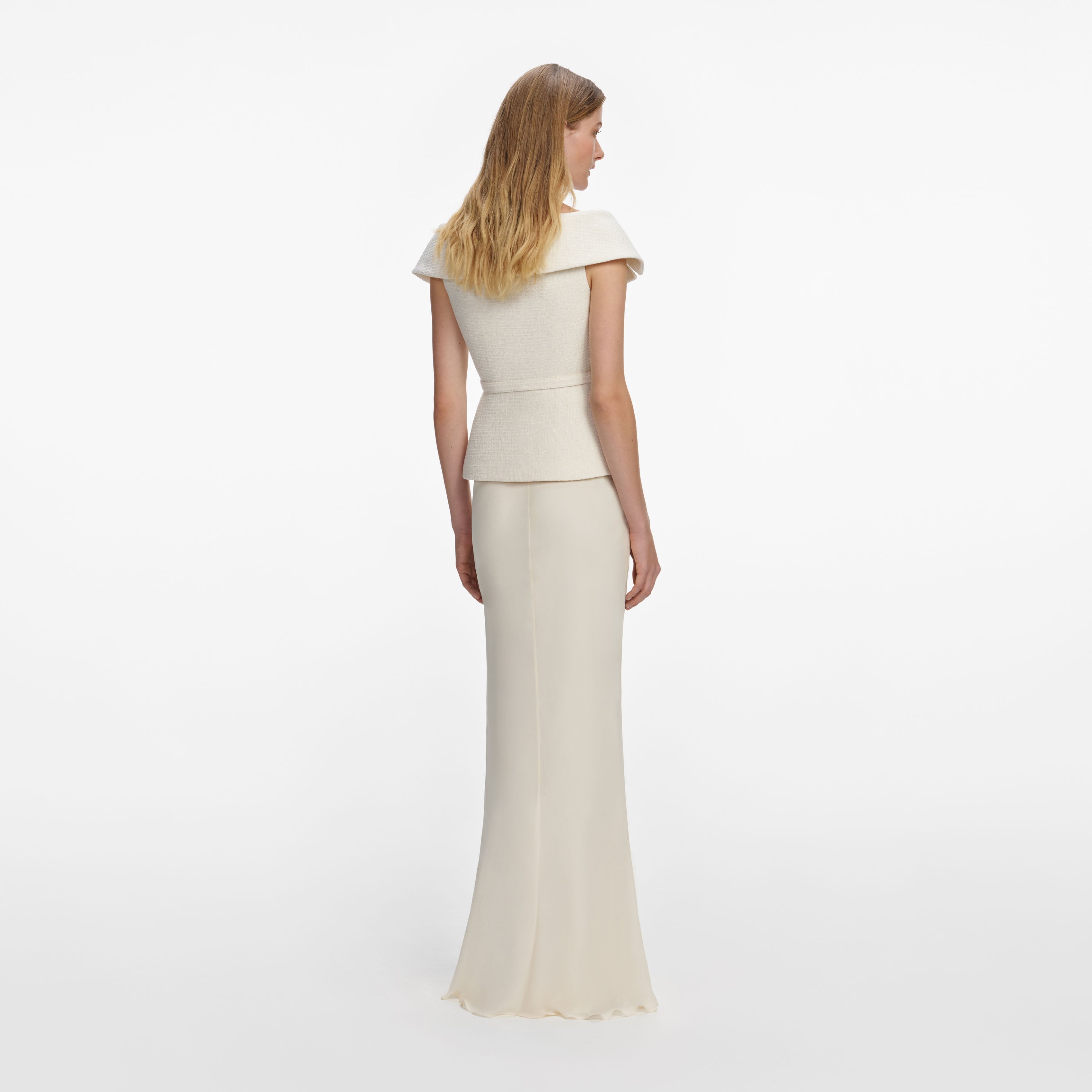 Cream Boucle Maxi Dress