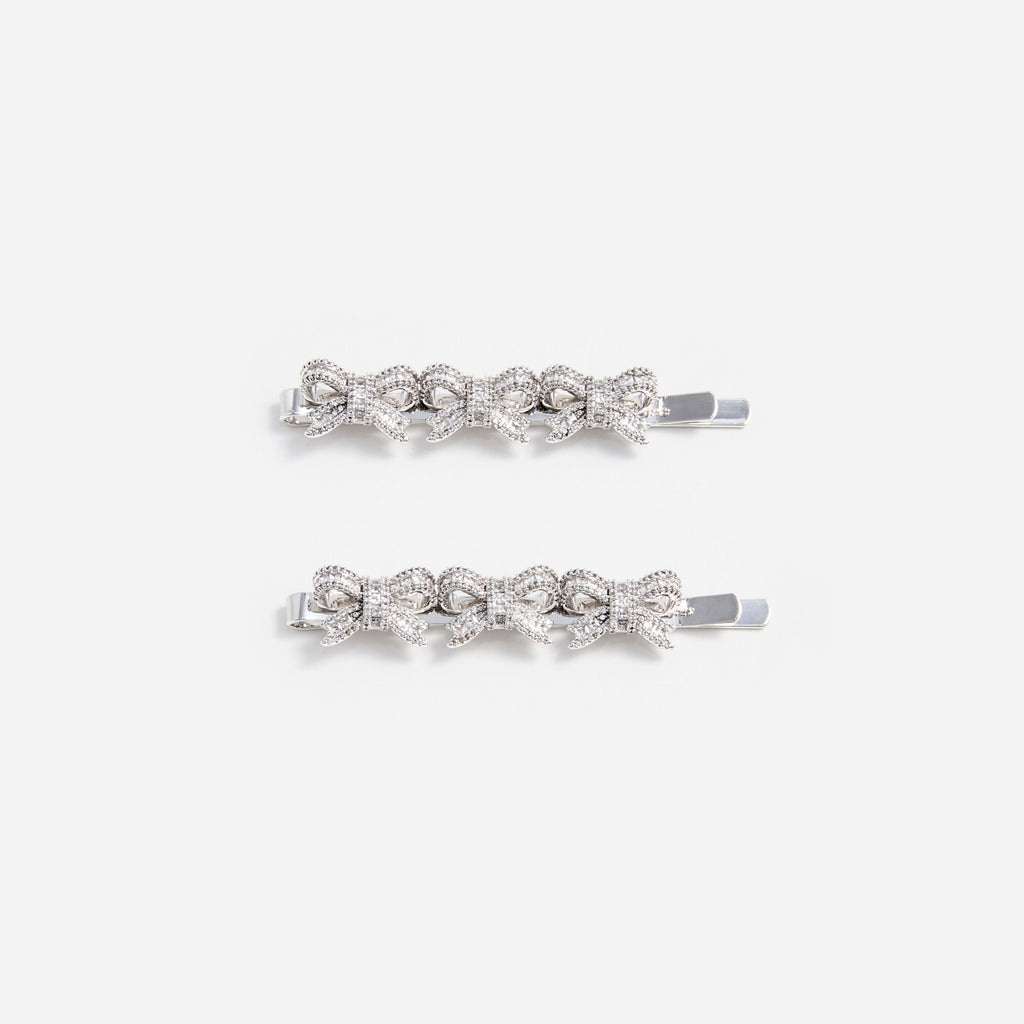 Crystal Bow Hair Slides
