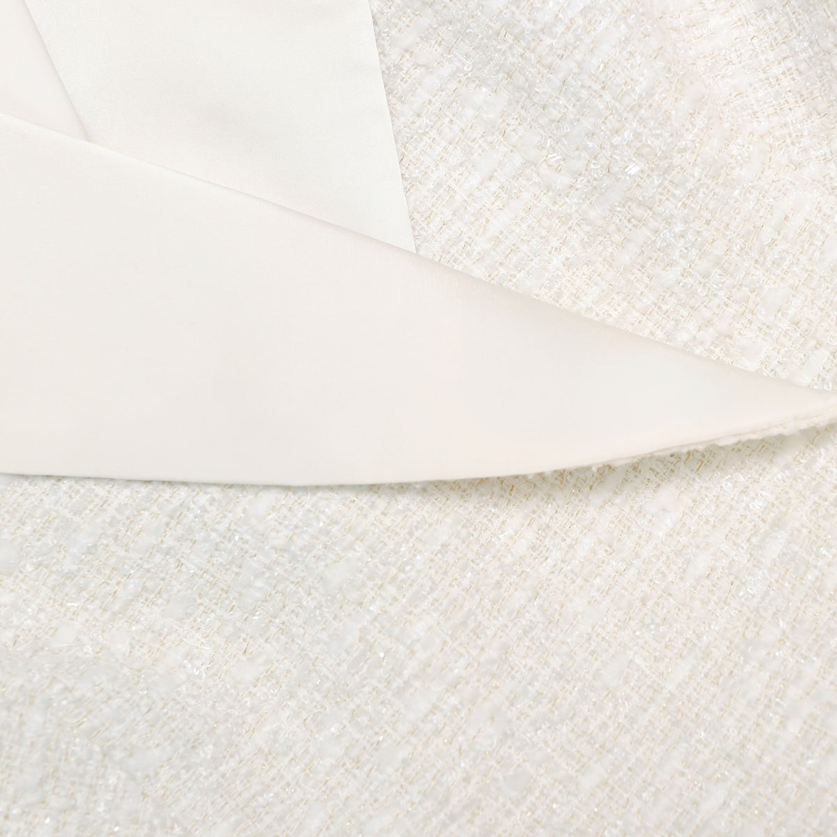 Cream Tailored Boucle Chiffon Maxi Dress