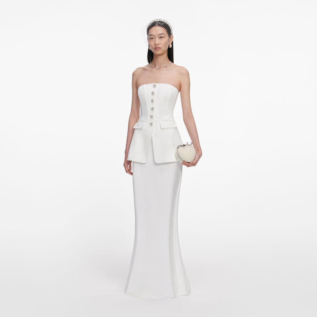 White Bandeau Maxi Dress